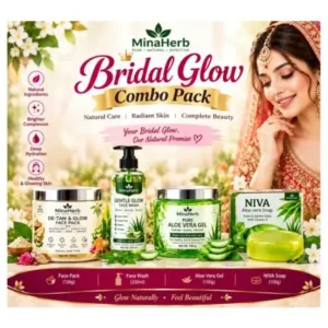 MinaHerb Bridal Glow Combo Pack with face wash face pack aloe vera gel and NIVA soap