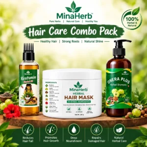MinaHerb Hair Care Combo Pack with hair oil shampoo and hair mask