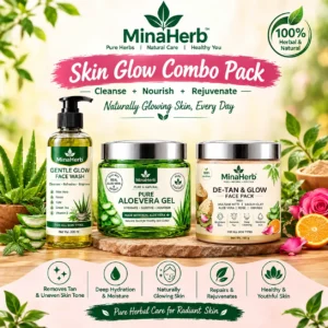 MinaHerb Skin Glow Combo Pack with face wash face pack and aloe vera gel